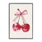 Stupell Industries Mod Cherries Tied in Bow Framed Giclee Design by LSR Creative Studio